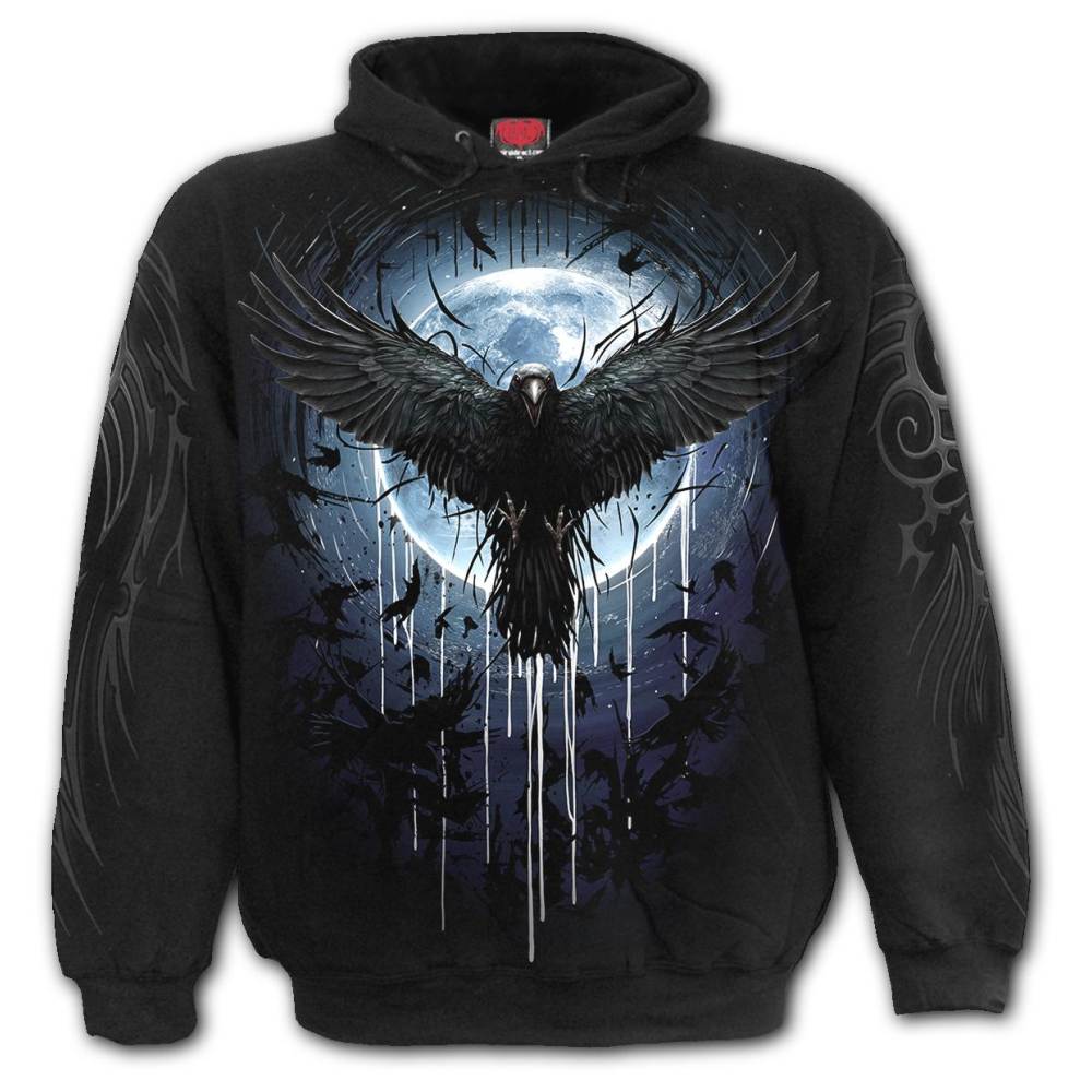 Spiral - CROW MOON Hoodie - Black
